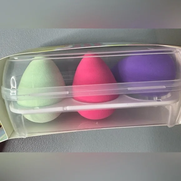 3-Pack Beauty Blender Sponges - Multicolor vibrant latex free egg shaped - Picture 2 of 2